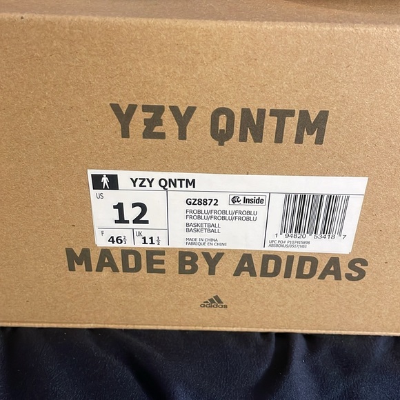Adidas Yeezy Boost Qntm Frozen Blue Size 12, Used 9.5/10 - Picture 6 of 7